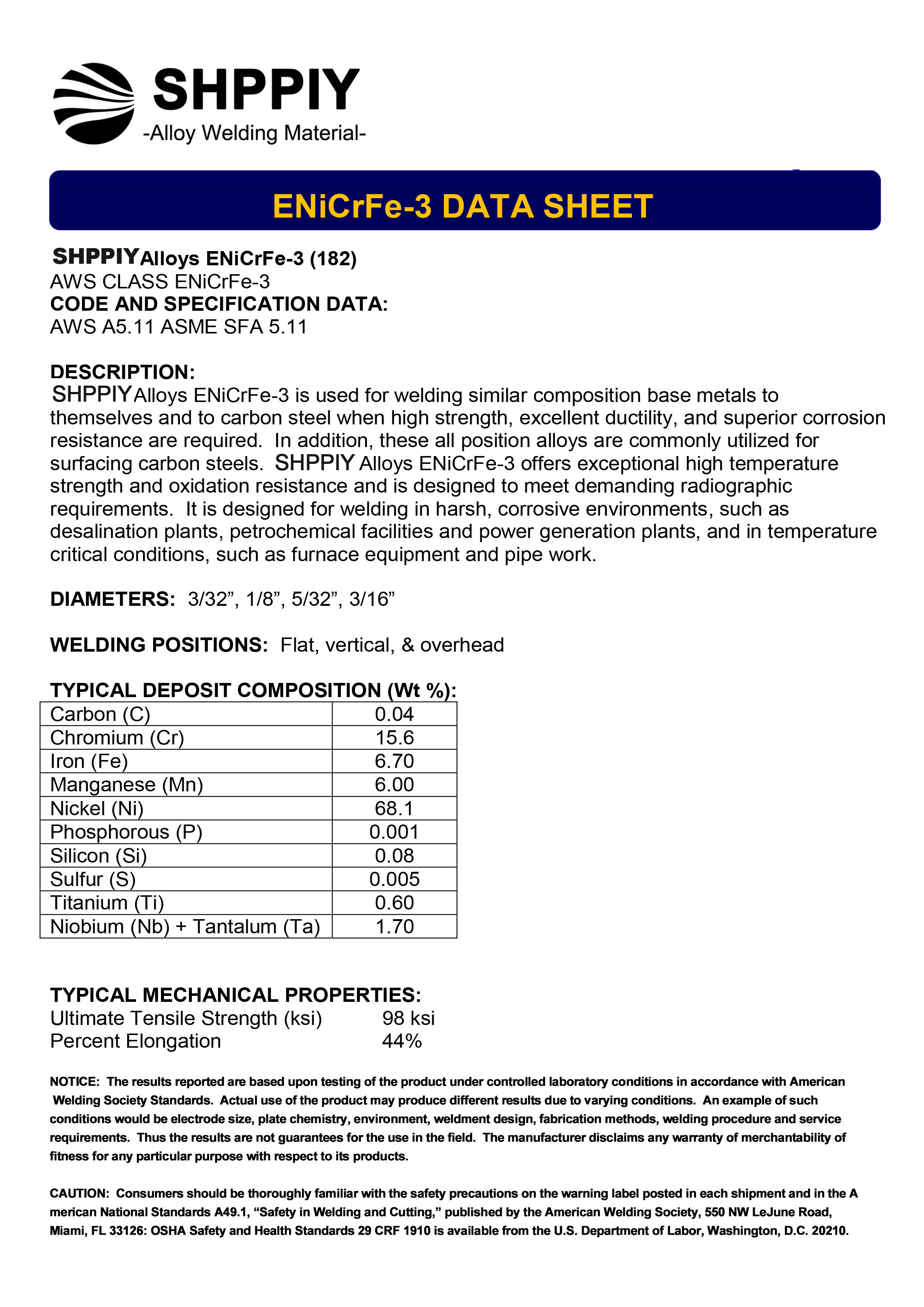 ENiCrFe-3/182