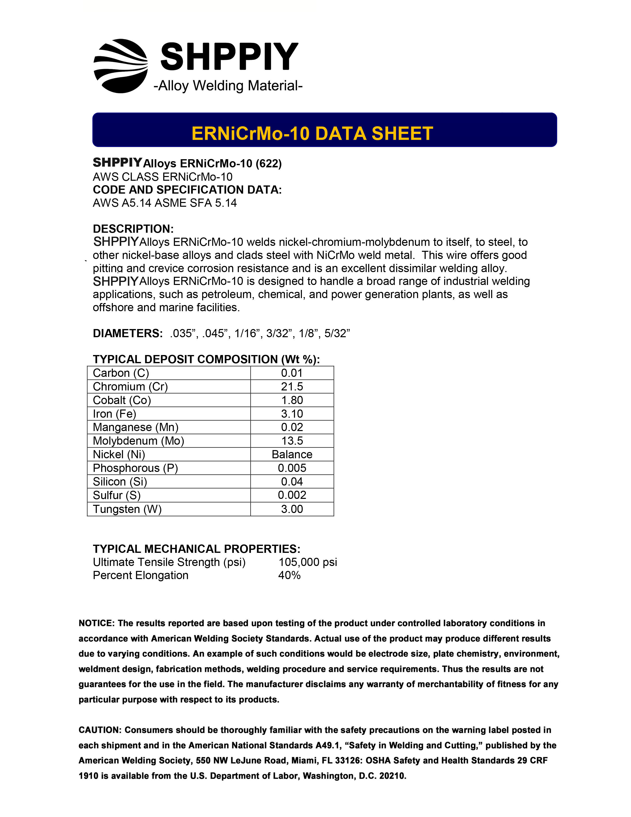 ERNiCrMo-10/622