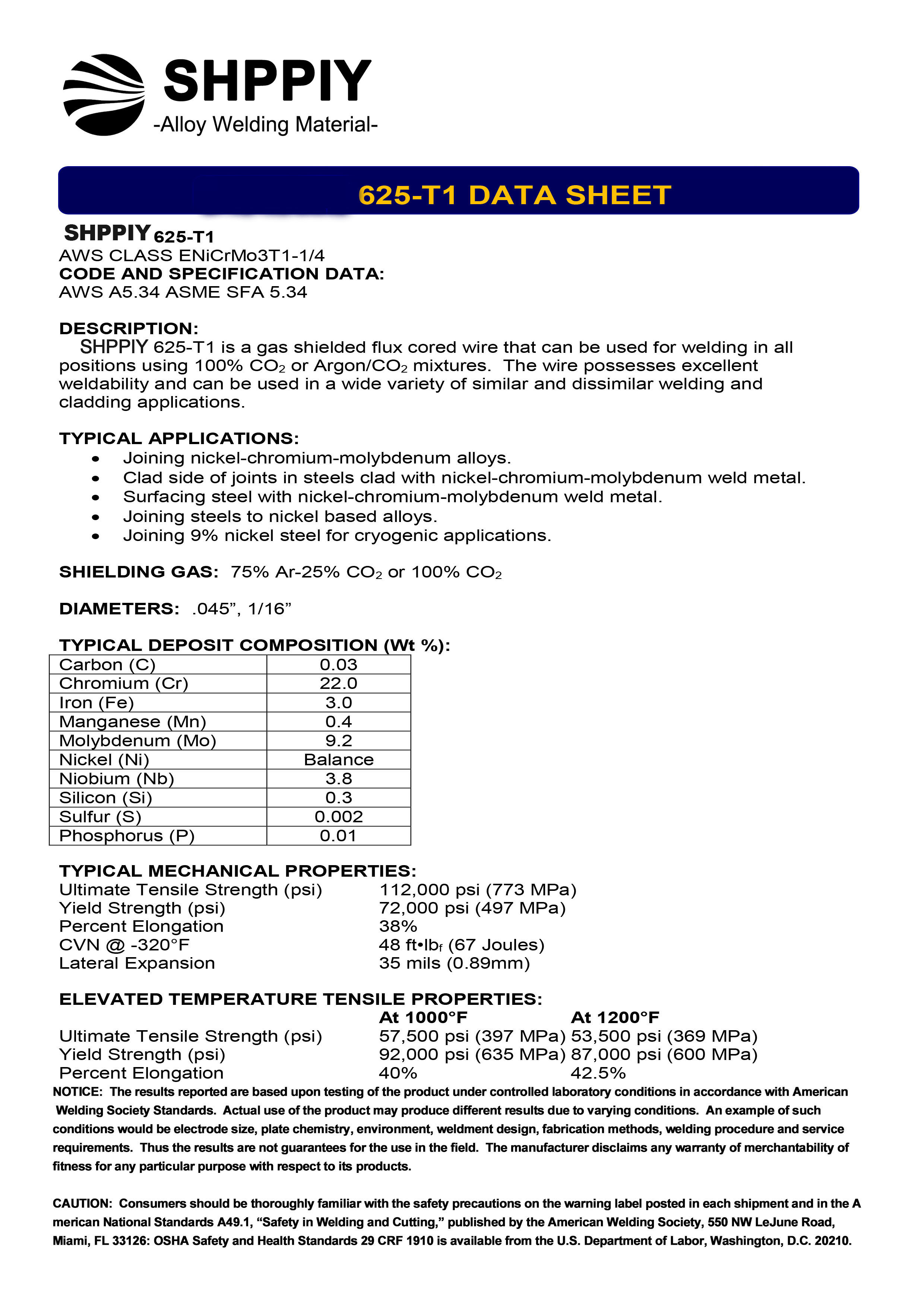 ENiCrMo3T1-1/4