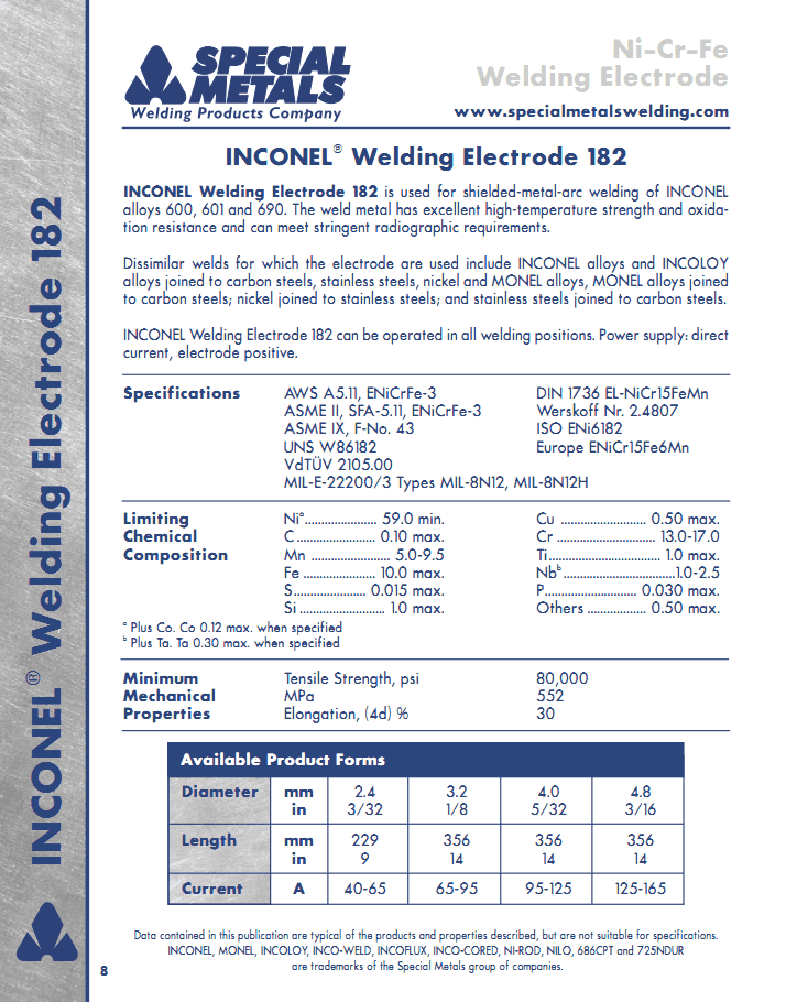 INCONEL 182 